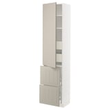 SEKTION / MAXIMERA High cab w door/2 fronts/4 drawers, white/Stensund beige, 18x15x80 "