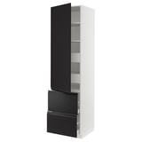 SEKTION / MAXIMERA High cab w door/2 fronts/4 drawers, white/Upplöv matte anthracite, 24x24x90 "
