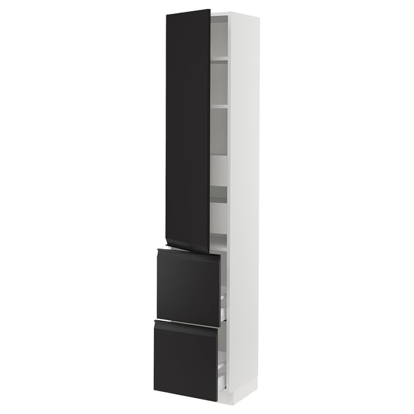 SEKTION / MAXIMERA High cab w door/2 fronts/4 drawers, white/Upplöv matte anthracite, 15x15x80 "