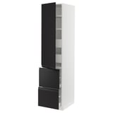 SEKTION / MAXIMERA High cab w door/2 fronts/4 drawers, white/Upplöv matte anthracite, 18x24x80 "