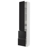 SEKTION / MAXIMERA High cab w door/2 fronts/4 drawers, white/Upplöv matte anthracite, 18x15x90 "