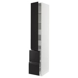 SEKTION / MAXIMERA High cab w door/2 fronts/4 drawers, white/Upplöv matte anthracite, 15x24x90 "