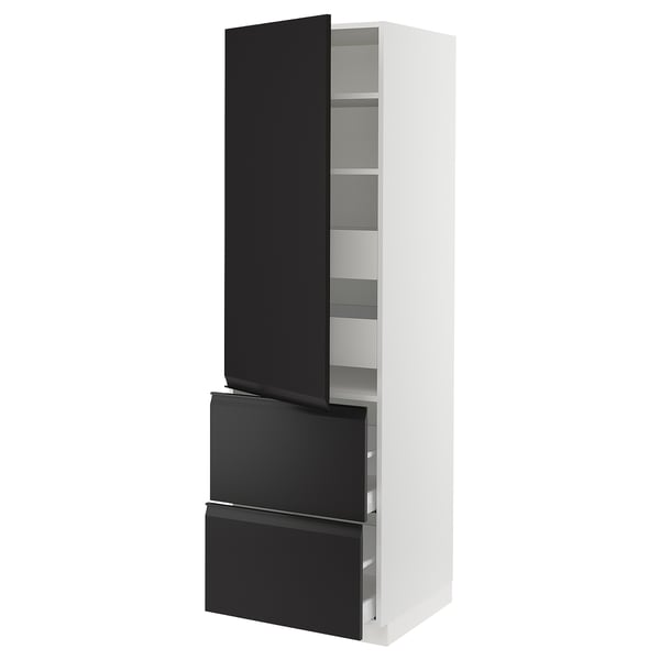 SEKTION / MAXIMERA High cab w door/2 fronts/4 drawers, white/Upplöv matte anthracite, 24x24x80 "