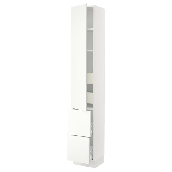 SEKTION / MAXIMERA High cab w door/2 fronts/4 drawers, white/Vallstena white, 15x15x90 "