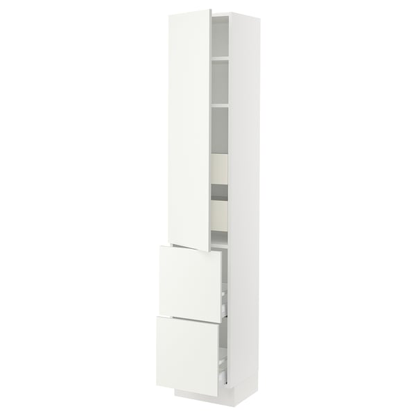 SEKTION / MAXIMERA High cab w door/2 fronts/4 drawers, white/Vallstena white, 15x15x80 "