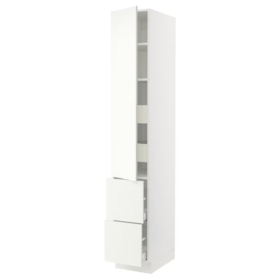 SEKTION / MAXIMERA High cab w door/2 fronts/4 drawers, white/Vallstena white, 15x24x90 "