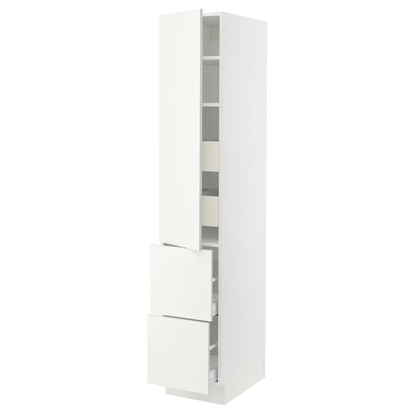SEKTION / MAXIMERA High cab w door/2 fronts/4 drawers, white/Vallstena white, 15x24x80 "