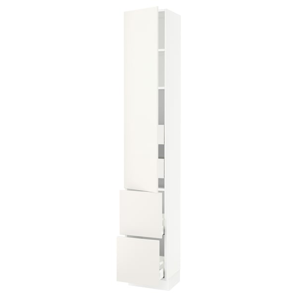 SEKTION / MAXIMERA High cab w door/2 fronts/4 drawers, white/Veddinge white, 15x15x90 "