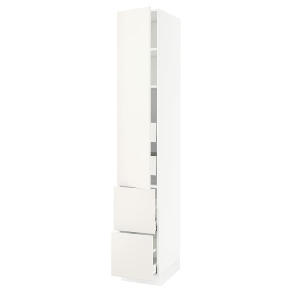SEKTION / MAXIMERA High cab w door/2 fronts/4 drawers, white/Veddinge white, 15x24x90 "