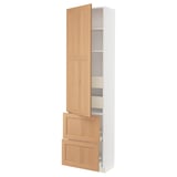 SEKTION / MAXIMERA High cab w door/2 fronts/4 drawers, white/Vedhamn oak, 24x15x90 "