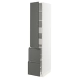 SEKTION / MAXIMERA High cab w door/2 fronts/4 drawers, white/Voxtorp dark gray, 15x24x80 "