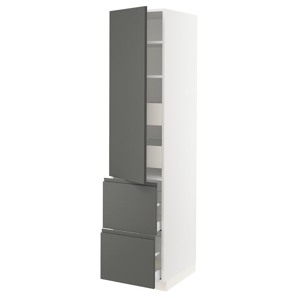 SEKTION / MAXIMERA High cab w door/2 fronts/4 drawers, white/Voxtorp dark gray, 18x24x80 "