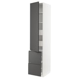 SEKTION / MAXIMERA High cab w door/2 fronts/4 drawers, white/Voxtorp dark gray, 18x24x90 "