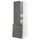SEKTION / MAXIMERA High cab w door/2 fronts/4 drawers, white/Voxtorp dark gray, 24x24x80 "