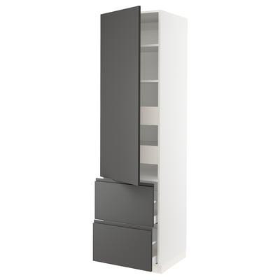SEKTION / MAXIMERA High cab w door/2 fronts/4 drawers, white/Voxtorp dark gray, 24x24x90 "