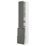 SEKTION / MAXIMERA High cab w door/2 fronts/4 drawers, white/Voxtorp dark gray, 15x15x80 "
