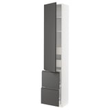SEKTION / MAXIMERA High cab w door/2 fronts/4 drawers, white/Voxtorp dark gray, 18x15x90 "
