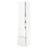 SEKTION / MAXIMERA High cab w door/2 fronts/4 drawers, white/Voxtorp matte white, 15x24x80 "