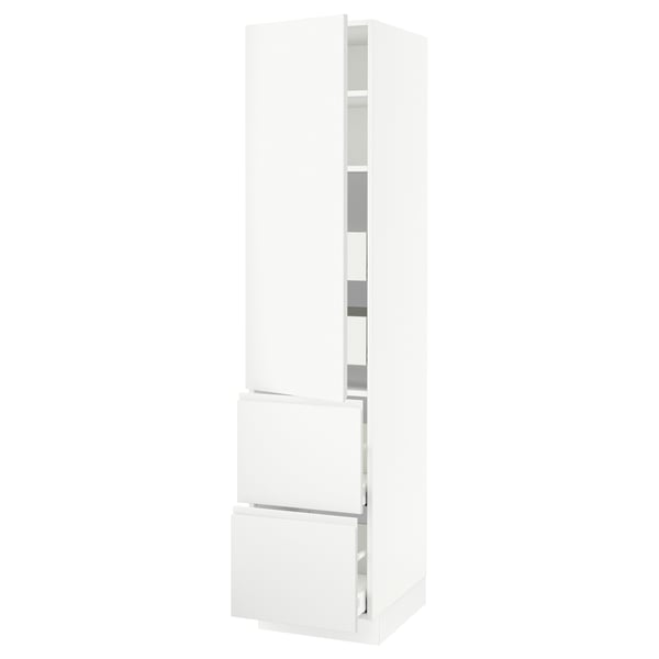 SEKTION / MAXIMERA High cab w door/2 fronts/4 drawers, white/Voxtorp matte white, 18x24x80 "