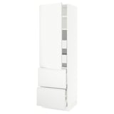 SEKTION / MAXIMERA High cab w door/2 fronts/4 drawers, white/Voxtorp matte white, 24x24x80 "