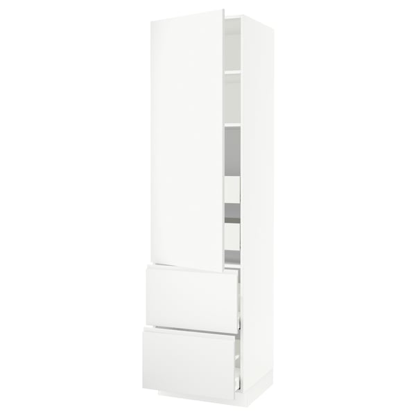 SEKTION / MAXIMERA High cab w door/2 fronts/4 drawers, white/Voxtorp matte white, 24x24x90 "