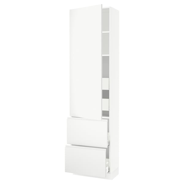 SEKTION / MAXIMERA High cab w door/2 fronts/4 drawers, white/Voxtorp matte white, 24x15x90 "