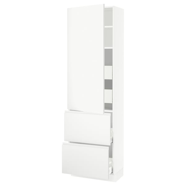 SEKTION / MAXIMERA High cab w door/2 fronts/4 drawers, white/Voxtorp matte white, 24x15x80 "