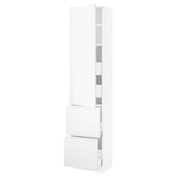 SEKTION / MAXIMERA High cab w door/2 fronts/4 drawers, white/Voxtorp matte white, 18x15x80 "