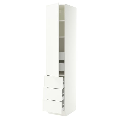 SEKTION / MAXIMERA High cab w door/3 fronts/5 drawers, white/Aspudden matte white, 18x24x90 "