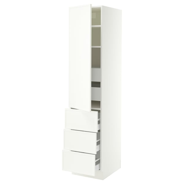 SEKTION / MAXIMERA High cab w door/3 fronts/5 drawers, white/Aspudden matte white, 18x24x80 "