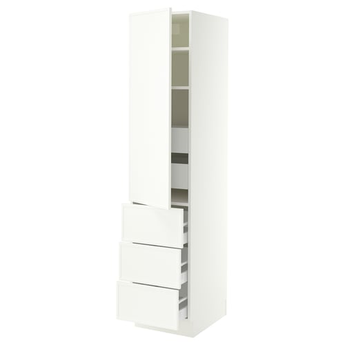 SEKTION / MAXIMERA High cab w door/3 fronts/5 drawers, white/Aspudden matte white, 18x24x80 "