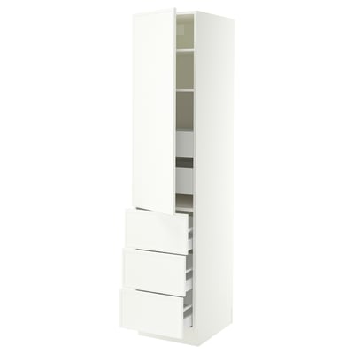 SEKTION / MAXIMERA High cab w door/3 fronts/5 drawers, white/Aspudden matte white, 18x24x80 "