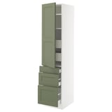 SEKTION / MAXIMERA High cab w door/3 fronts/5 drawers, white/Axstad gray-green, 18x24x80 "