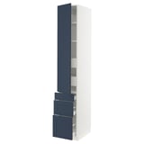 SEKTION / MAXIMERA High cab w door/3 fronts/5 drawers, white Axstad/matte blue, 15x24x90 "