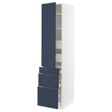 SEKTION / MAXIMERA High cab w door/3 fronts/5 drawers, white Axstad/matte blue, 18x24x80 "