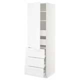 SEKTION / MAXIMERA High cab w door/3 fronts/5 drawers, white/Axstad matte white, 24x24x80 "