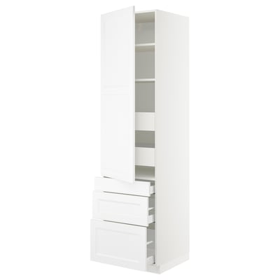 SEKTION / MAXIMERA High cab w door/3 fronts/5 drawers, white/Axstad matte white, 24x24x90 "