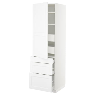 SEKTION / MAXIMERA High cab w door/3 fronts/5 drawers, white/Axstad matte white, 24x24x80 "