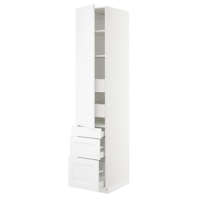 SEKTION / MAXIMERA High cab w door/3 fronts/5 drawers, white/Axstad matte white, 18x24x90 "