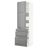 SEKTION / MAXIMERA High cab w door/3 fronts/5 drawers, white/Bodbyn gray, 24x24x80 "