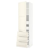 SEKTION / MAXIMERA High cab w door/3 fronts/5 drawers, white/Bodbyn off-white, 24x24x90 "