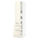 SEKTION / MAXIMERA High cab w door/3 fronts/5 drawers, white/Bodbyn off-white, 18x24x80 "