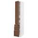 SEKTION / MAXIMERA High cab w door/3 fronts/5 drawers, white Enköping/brown walnut effect, 15x24x90 "