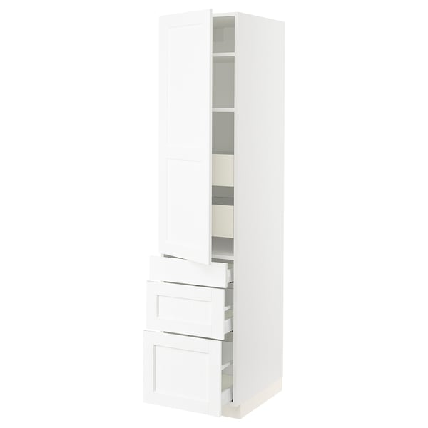 SEKTION / MAXIMERA High cab w door/3 fronts/5 drawers, white Enköping/white wood effect, 18x24x80 "