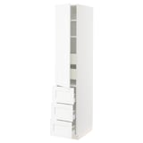 SEKTION / MAXIMERA High cab w door/3 fronts/5 drawers, white Enköping/white wood effect, 15x24x80 "