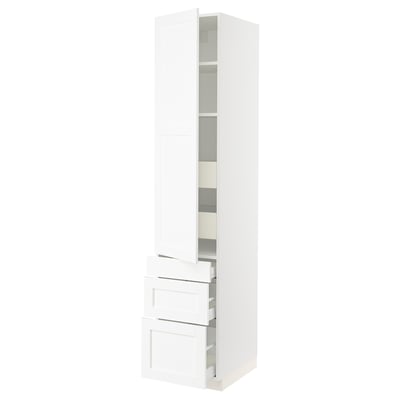 SEKTION / MAXIMERA High cab w door/3 fronts/5 drawers, white Enköping/white wood effect, 18x24x90 "