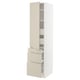 SEKTION / MAXIMERA High cab w door/3 fronts/5 drawers, white/Havstorp beige, 18x24x80 "