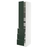 SEKTION / MAXIMERA High cab w door/3 fronts/5 drawers, white/Havstorp deep green, 15x24x80 "