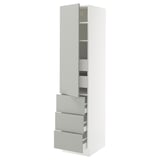 SEKTION / MAXIMERA High cab w door/3 fronts/5 drawers, white/Havstorp light gray, 18x24x80 "