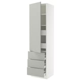 SEKTION / MAXIMERA High cab w door/3 fronts/5 drawers, white/Havstorp light gray, 24x24x90 "